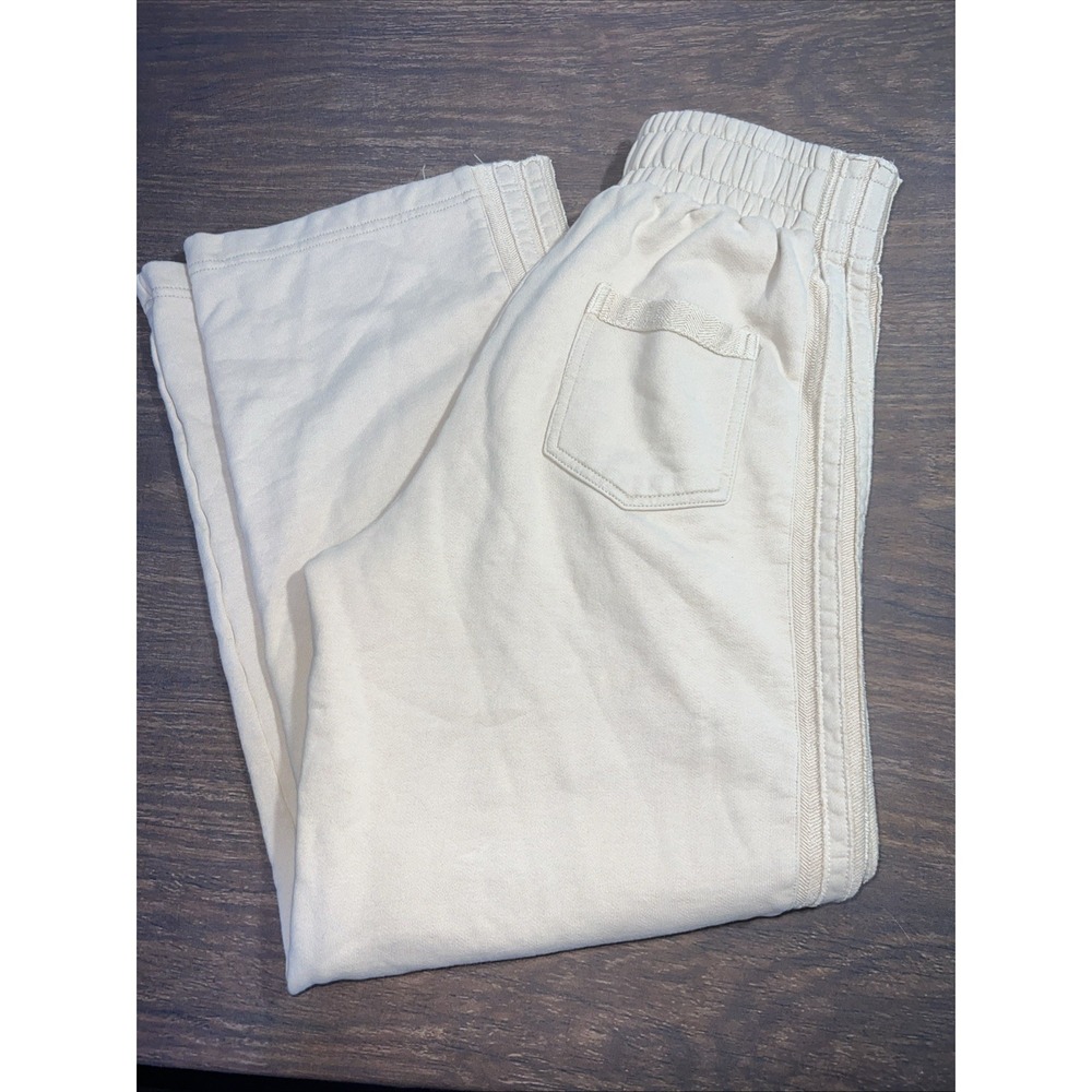 NAP Loungewear Wide Leg Cotton Pants Size Medium Beige Tan